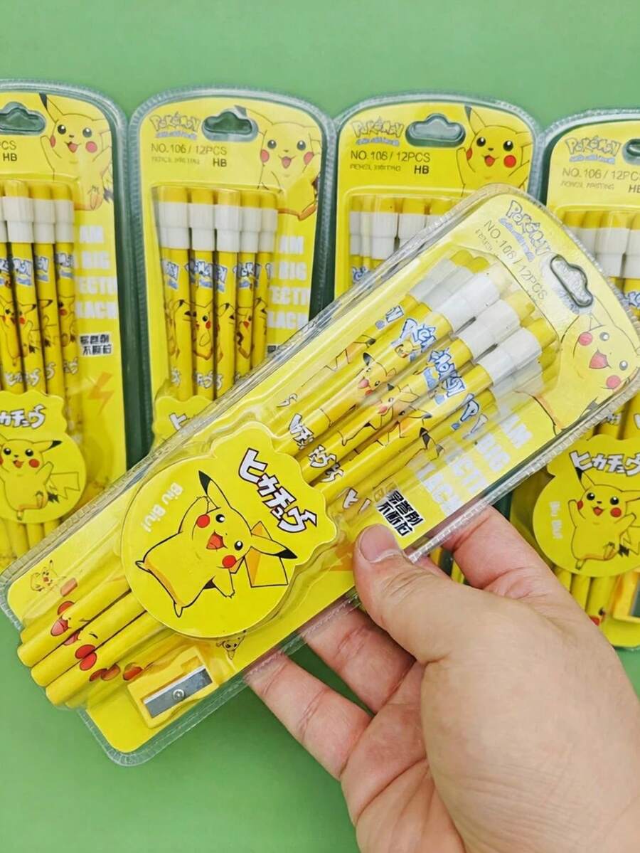 bandai 12支 HB 鉛筆套組 創意卡通可愛 Ins 風格鉛筆,返校季、開學第一天適用 - 彩色 - 查看 1