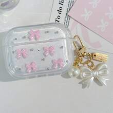 Casing Earphone Bluetooth White Bow Elements 3D Faux Pearl Gold Bow Finish Kompatibel dengan Apple 1-Pack Bergaya, Tahan Guncangan, Pelindung, Tahan Debu, Modis untuk Remaja, Anak Muda, Penggunaan Sehari-hari, Hadiah Ulang Tahun, Pernikahan, Musim Semi - Putih - View 22