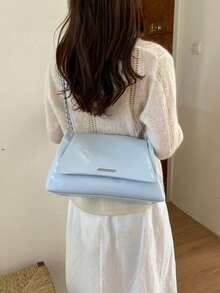 Tas Selempang Modis dan Serbaguna, Tas untuk Kuliah/Komuter, Tas Wanita Ringan dan Praktis dengan Bahan Lembut, Cocok Sebagai Hadiah untuk Teman - Baby Blue - View 5
