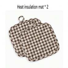 Kitchen Daily Baking Heat-Resistant Gloves And Pot Holders, Green Plaid/Coffee Plaid Double-Sided Quilted Washable Heat-Resistant Gloves, Daily Cooking Heat-Resistant Gloves And Pot Holders Set, Christmas Gift Decorative Cooking Set, 2pcs/4pcs - View 7