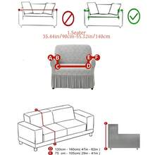 1 Buah Sarung Sofa Dekoratif Elastis Anti Selip dari Kain Fleece, Motif Awan Kecil Abu-abu Muda Ukiran Jacquard, Ramah Hewan Peliharaan, Anti Kotoran, Anti Debu, Cocok untuk Sofa 1/2/3/4 Dudukan, Sepanjang Musim - Light Grey - View 16