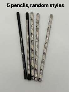 5pcs 2B Standard Round Music Pencils, Piano Theme Stationery, Student Gift Prize, Creative Minimalist Cute, Random Assortment, Back To School - Sets - View 10