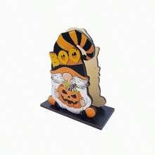 Halloween Wooden Ghost Pumpkin Napkin Holder Dining Table Napkin Storage Rack Holiday Decoration Ornament 2-In-1 Home Kitchen Decor - Multicolor - View 8