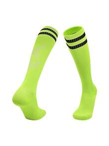 1 paire de chaussettes de football pour enfants, chaussettes de sport respirantes et absorbantes jusqu'au genou, convenant aux enfants de 6 à 12 ans pour le football, la course, le cyclisme, la randonnée et les sports de plein air - Multicolore - Voir 27