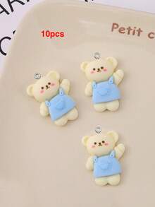 10/20/100pcs Cartoon Resin Bear Pendant Handmade DIY Necklace Earrings Phone Chain Jewelry Making Charm - Brown - View 13