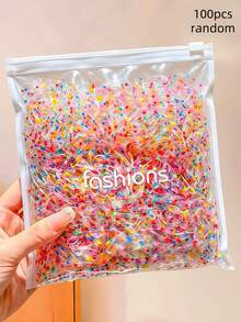 3000/1000/500/100/Pcs/Set Colorful Dot Mini Basic Hair Ties, Sweet Girl Style Gentle Item, Suitable For Many Daily Healing Scenes, Fresh And Clear Color Palette With Korean Freshness, Gentle Hair Accessory - Suitable For Girls And Teenagers, Suitable For Daily, School, Vacation, Commute, Date, Photography, Etc. - Multicolor - View 8