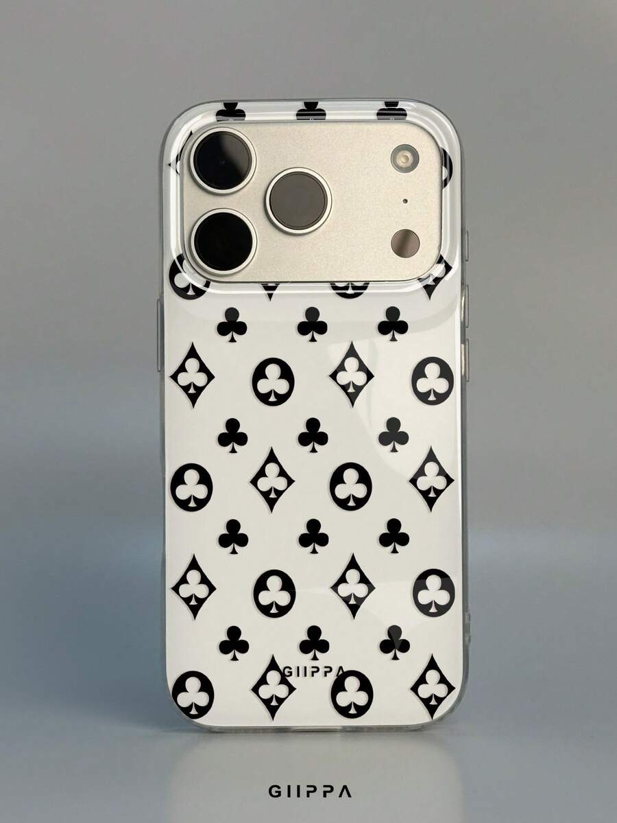 GIIPPA 1pc Poker Print Pattern Design, Phone 17 Pro Max Phone Case, Compatible With Phone 16 Pro Max, 15 Pro Max, 14 Pro Max, Korean-Style High-End Fashionable And Fun Phone Case, Compatible With 11/12/13/14/15/16 Pro Max Plus, Elegant Design Suitable For Men And Women, Perfect Gift For Girlfriend On Christmas, Valentine's Day, Easter, Wedding Season And Birthday! - Multicolor - View 1