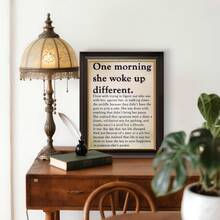 1PC/Vintage Inspirational Wall Art One Morning She Woke Up Different Quote Canvas Women Empowerment Positive Self Love Decor Minimalist Bedroom Office Farmhouse Mental Health Art Gift For Strong Women - A - View 2
