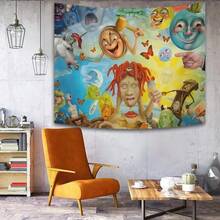 1pc Abstract Cartoon Art Design Colorful Tapestry, Bedroom Living Room Dorm Halloween Party Decor, Washable, 79x58 Inch Large Polyester Tapestry With Free Accessories - Multicolor - View 2
