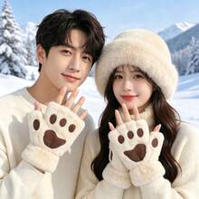 2pcs Women's Winter Plush Wide Brim Knitted Bucket Hat, Warm Fuzzy Fur Hat, Suitable For Winter Outings And Versatile - Multicolor - View 7