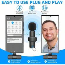 Wireless Lavalier Microphone Compatible With IPhone And Android, Wide Application, Noise Canceling Clear Sound Quality, Suitable For Podcast, Video Recording, Live Streaming, Vlog - View 6