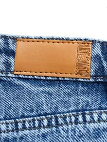 Young Boy Simple & Casual Style Medium Wash Wide Leg Jeans For 2-8 Years Back To School, 2-3Y No Zipper, 4Y-8Y With Zipper, Easy To Wear, New Acid Wash Process, Built-In Elastic Waistband, Adjustable Fit, Loose Wide Leg Versatile Denim Pants - Light Wash - View 10
