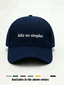 BONNY BOOM 1/2pcs Women's Embroidered "Feliz No Simples" Baseball Cap, Trucker Hat, Suitable For Outdoor, Spring/Autumn, Travel, Beach Vacation Casual Wear, Men's Sun Hat, Y2K Style Youth Cap, Football Match World Cup, Halloween, Christmas, Back To School Season Gift - Feliz No Simples - View 3
