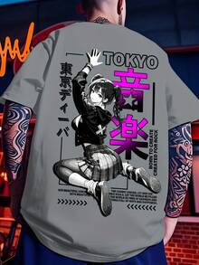 Men's Casual Sporty Tokyo Diva Short Sleeve T-Shirt With Her Beautiful Singing Voice And Face Print - White - View 8