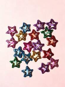 90pcs Random Color & Style Sweet Minimalist Five-Pointed Star Hair Clips, Candy Color Star BB Clips, Mini Flower Claw Clips, Versatile Girls Hair Accessories, Suitable For Daily Wear, Performance, Photography Styling - Multicolor - View 6