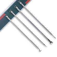 1/4 Set Stainless Steel Black Acne Removal Tools, Pimple Extractor, Quickly And Easily Clear Acne, Forehead, Face And Nose Cleaning Tools, 2-In-1 Stainless Steel Acne Removal Tool, Unisex, Practical Acne Removal Tool - Silver - View 5