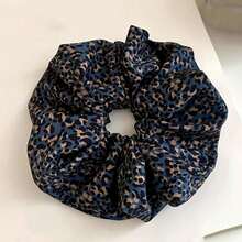1Pc Vintage Leopard Print Oversized Scrunchie, Light Wrinkle Fabric, Retro Y2K Hair Accessory For Women Daily Streetwear & Dating - Multicolor - View 5