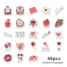 46pcs (23pcs*2) Love Expression Stickers, Rich Love Expressions, Simple Style Exquisite Beautiful Decorative Stickers. Suitable For Couples To Decorate Photo Albums, Diaries, Cups, Laptops And Phones To Express Their Love - Multicolor - View 7