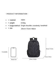 1 buah Ransel Kapasitas Besar/Tas Perjalanan/Tas Laptop/Tas Sekolah Kasual/Tas Pelajar Portabel/Ransel Bergaya - MultiWarna - View 6