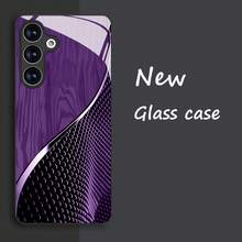 Funda para teléfono - Funda de vidrio templado negro en morado dorado para varios modelos de  Galaxy, incluyendo S24, S23, S22, S21, S20 y la serie A. - Negro - Ver 6