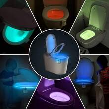 Motion Sensor Toilet Ambient Light, 16-Color LED Night Light For Home Bathroom, No-Adhesive Hanging Decorative Light - Multiple Styles - View 6
