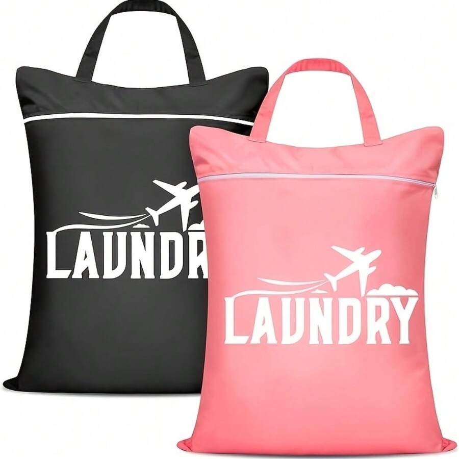 1pc Large Travel Laundry Bag With Handle, Suitable For Dirty Clothes Washing, Wet & Dry Swimwear Bag, Gym Training Bag, College Dorm Use - Multicolor - View 1