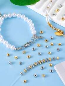 3mm/0.118英吋銅製壓接珠,金銀色止珠,適用於珠寶製作、DIY手工藝、手鍊與項鍊末端配件 - 圓柱形 - 查看 5