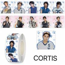 500pcs CORTI/S Boy Group Roll Stickers, 10 Pattern Designs, Star & Plaid INS Style, Fan Support Essential, Express Gift Box Packaging Decor, Planner DIY Material, Back To School Season - Multicolor - View 6