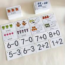 1 Set Addition, Subtraction, Multiplication, Division Practice Cards, Early Arithmetic Ability Mental Math Cards, Exercise Children's Mathematical Thinking, Concentration, Help Children Learn, Suitable For School Supplies, Counting Practice, Interactive Learning, Arithmetic Practice, Home Education Resources, Birthday, Christmas Gifts - Multicolor - View 2