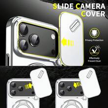 Order And Follow Store To Get Free Lanyard, Lens Slide Cover Push Window Magnetic Stand Anti-Drop Phone Case + Hand Strap Phone Case/Compatible With Apple 18PROMAX/18PRO/17PROMAX/16promax/15promax/14promax/13promax/12promax/11promax/Compatible With Samsung S26/2524321u Phone Case Compatible With Xiaomi 17TPRO Compatible With Honor 600PRO Compatible With Huawei Compatible With OPPO Compatible With Vivo Compatible With Moto Compatible With Transsion - Silver - View 7
