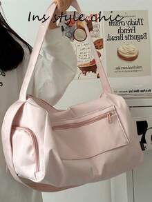Esta bolsa de unicolor con tema de payaso, nueva, de moda y versátil, tiene una gran capacidad, una bolsa de gimnasio, adecuada para viajes al aire libre y distancias cortas - Negro 2 - Ver 2