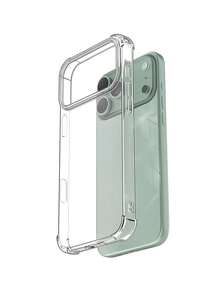 1pc Ultra Clear Crystal Soft Phone Case, Thin Flexible Shockproof Anti-Yellowing Transparent Protective Cover Compatible With Apple 18/18 Pro/18 Pro Max/17 Pro Max/17/16/15/14/13/12/11 Pro Plus Series - Clear - View 3