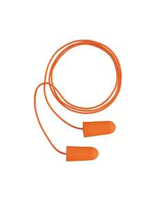 Earplug With Cord (One Is Reusable) - Orange - View 1