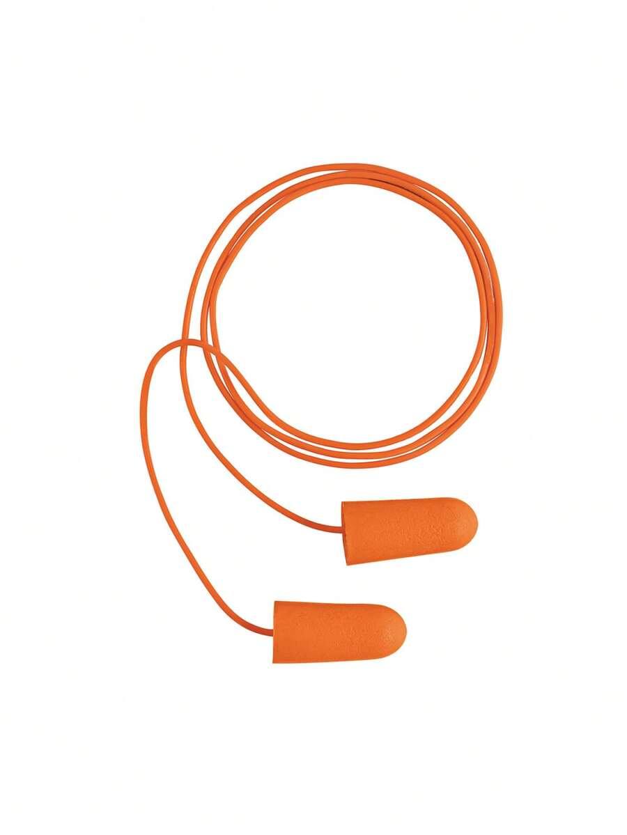 Earplug With Cord (One Is Reusable) - Orange - View 1