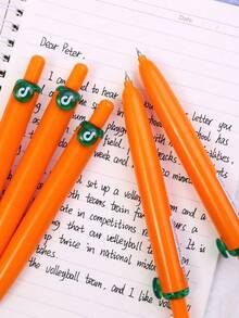 4pcs Cute Portable Retractable Gel Pens, Quick-Drying Black Ink, 0.5mm CS Tip, Stylish Design, Smooth Writing, Ideal For Back To , First Day Of School - Multicolor - View 3