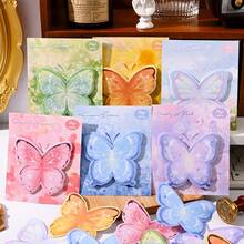 1 pièce Notes adhésives en forme de papillon - Couleur aléatoire - Convient pour les mémos de bureau quotidiens, la prise de notes, les notes adhésives, le papier mémo détachable, les notes mémo portables - Notes adhésives papillon (30 feuilles par paquet) - Taille Unique - Voir 2