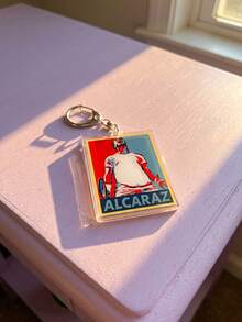 4pcs Carlos Alcaraz Tennis Star Pattern Keychains, Sports Cartoon Style Acrylic Material, Suitable For Bags, Keys, Wearing, Parties And Gifts - Multicolor - View 8