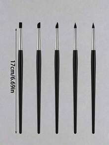 5-Piece Nail Art Pen Set - Featuring Silicone Tips, White Carving & Drawing Pens, And Tools For Nail Relief, 3D Nail Art, And DIY Designs; Includes Dotting Pens And Brushes - Professional Nail Art Tools & Accessories - Multicolor - View 6