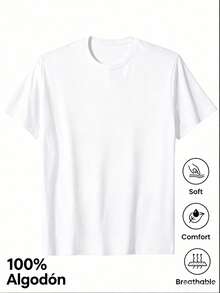 Mujer Estampada Manga Corta Cuello Redondo Holgada Suave Otoño Verano Playa Vacaciones Oficina Casual Versátil - Blanco - Ver 2