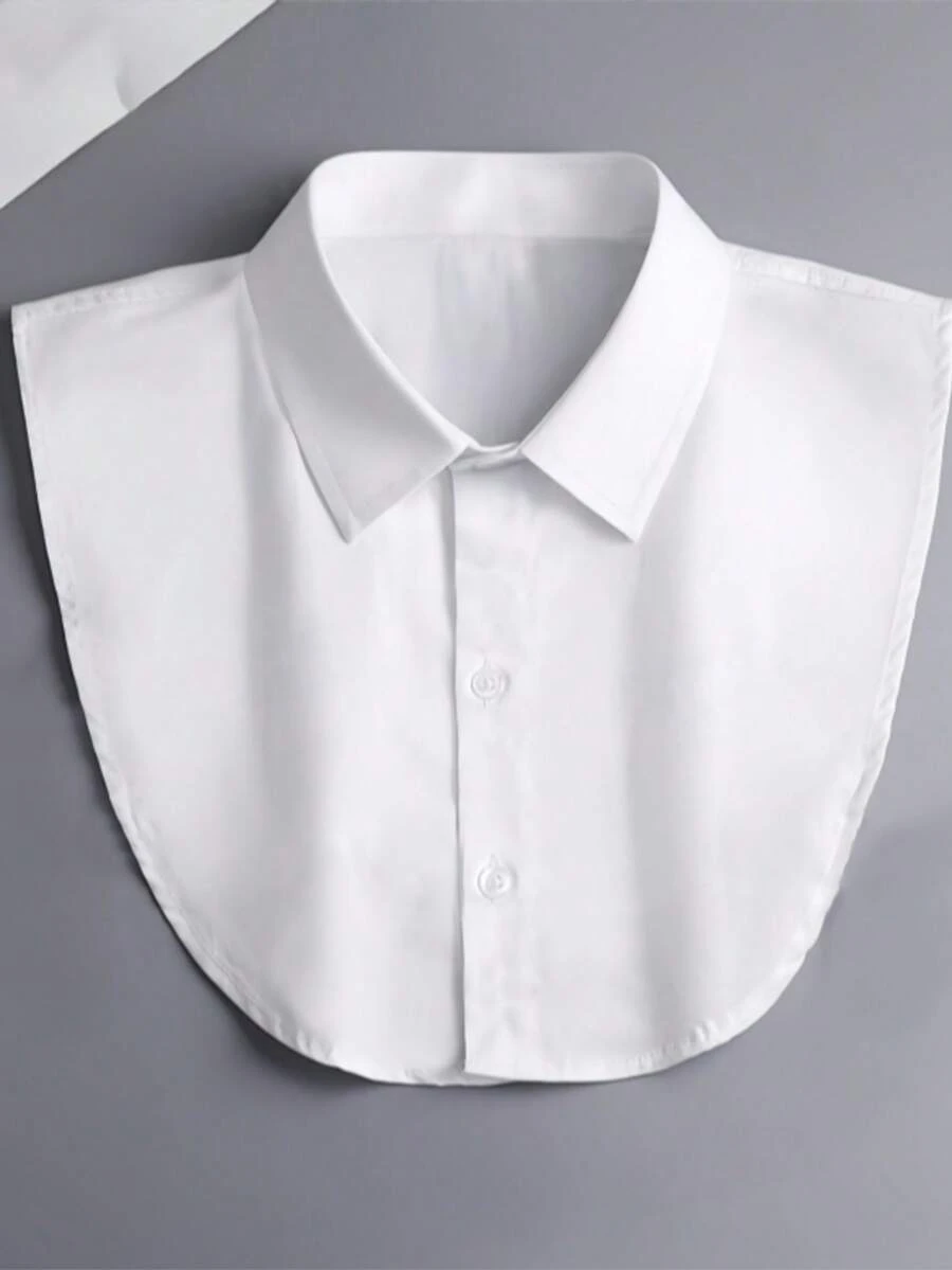 1pc Women's Fashion Solid Color Casual Shawl Collar Fake Collar Daily Accessory - White - View 1