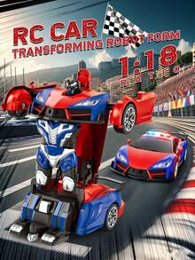 1件可變形遙控車 1:18比例 2.4GHz 蜘蛛RC車 一鍵變形 高速360°旋轉機器人玩具 2合1變形機器人遙控車 附燈光效果 自動變形 適合3-4、5-6、7-8、9-10歲男孩女孩生日禮物 適用於聖誕節/復活節/萬聖節/新年禮物 蜘蛛玩具（紅色） - 彩色 - 查看 3