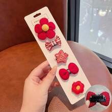 5pcs Dog Hair Clips, Handmade Woven Pet Hair Bows, Cute Flower Design Beauty Accessories, Suitable For Yorkshire Terrier, Maltese, Small Dogs And Cats - Multicolor - View 10