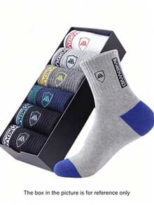 6 Pairs Men's Anti-Slip Anti-Odor Anti-Sweat Casual Versatile Sports Mid-Calf Socks For All Seasons - Multicolor - View 2