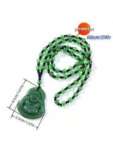 1pc Feng Shui Buddha Pendant, Exquisite Carved Buddha Pendant Necklace For Women - Unique Vacation Accessory, Perfect For Spiritual Travelers And Buddha Enthusiasts - Multicolor - View 6