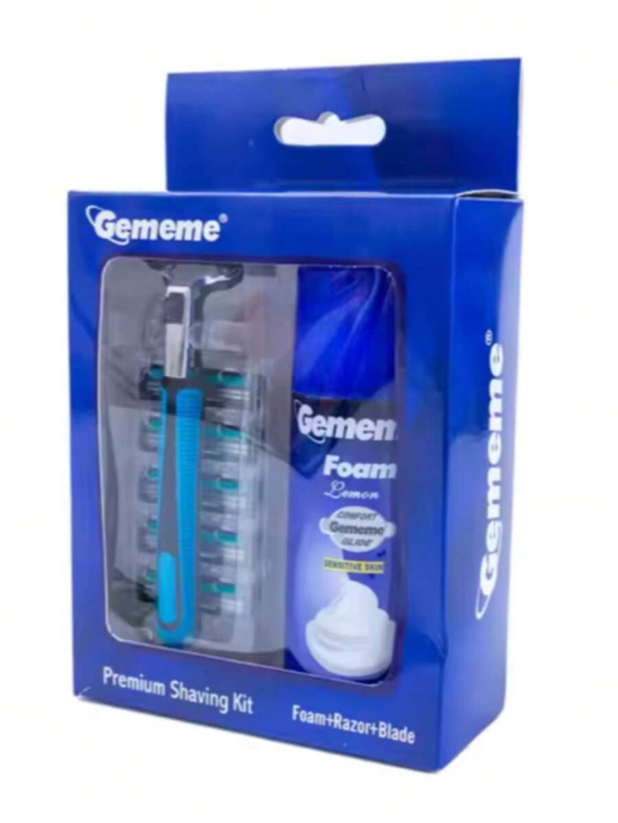 Men's Shaving Kit With Six-Blade Manual Razor, Shaving Foam, And Extra Replacement Blades - Beard Oil+Beard Balm - View 1