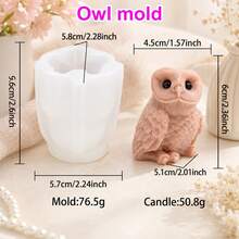 Zhonghui Mold 3D Cute Owl And Sheep Silicone Mold, Animal Candle Mold For DIY Scented Candles, Resin, Soap, Plaster, Handmade Gift And Home Decor Crafts - Animal - View 8