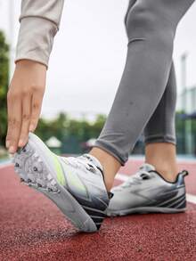 Carbon Plate Lightweight Racing Track Spikes, Breathable Cushioned Non-Slip Grip Running Shoes For Students, Competition And Training - 2688 White and Black - View 10