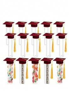 24pcs/12pcs/1pc 2026 Graduation Candy Jar Gift Set, Includes Mini Graduation Cap And Candy Box, Suitable For 2026 Adult Graduation Party Guests, DIY Graduation Party Supplies, Graduation Candy Box, Graduation Cap Jar Container DIY Graduation Party Favors - Multicolor - View 10