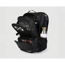 Nfinity - Mochila organizadora de uniforme de alegría negra, para viajes, con cierre de cremallera, resistente al agua - Negro Brillante / Logotipo Naranja - Ver 6