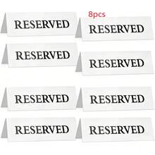 Acrylic Reserved Table Signs And Table Cards With Reserved Coordinates, Suitable For Restaurant, Birthday Party And Event Guest Reservation Coordinates (White Background Black Text) - View 10